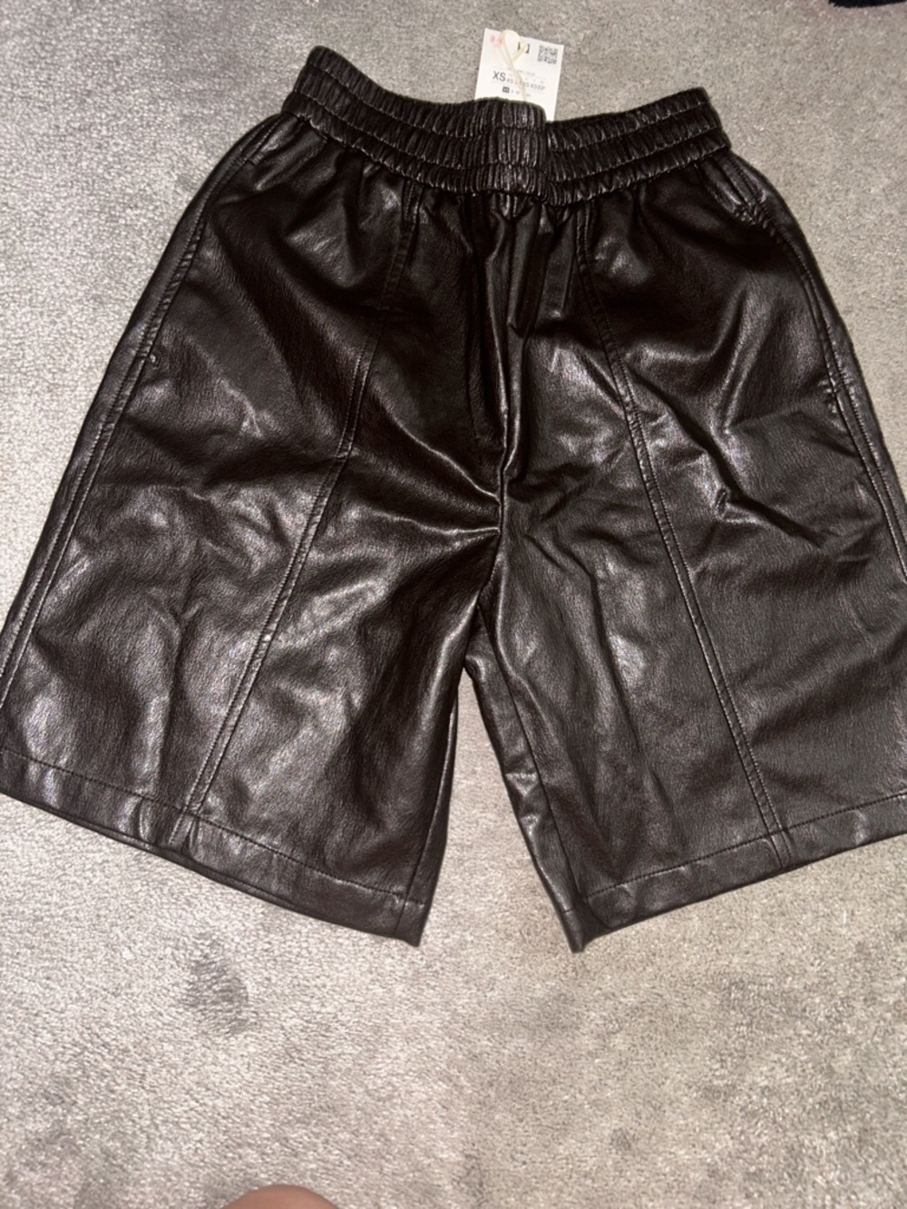 Brown Faux Leather Women’s Shorts
